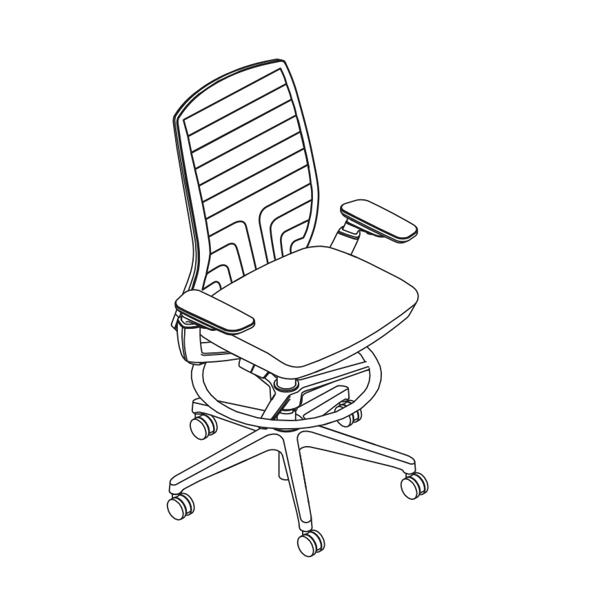 Evo Stool — Knit High-Back, 4D Adjustable Arms — official Allsteel exact-model PSG reference (DWS-KHWNO)