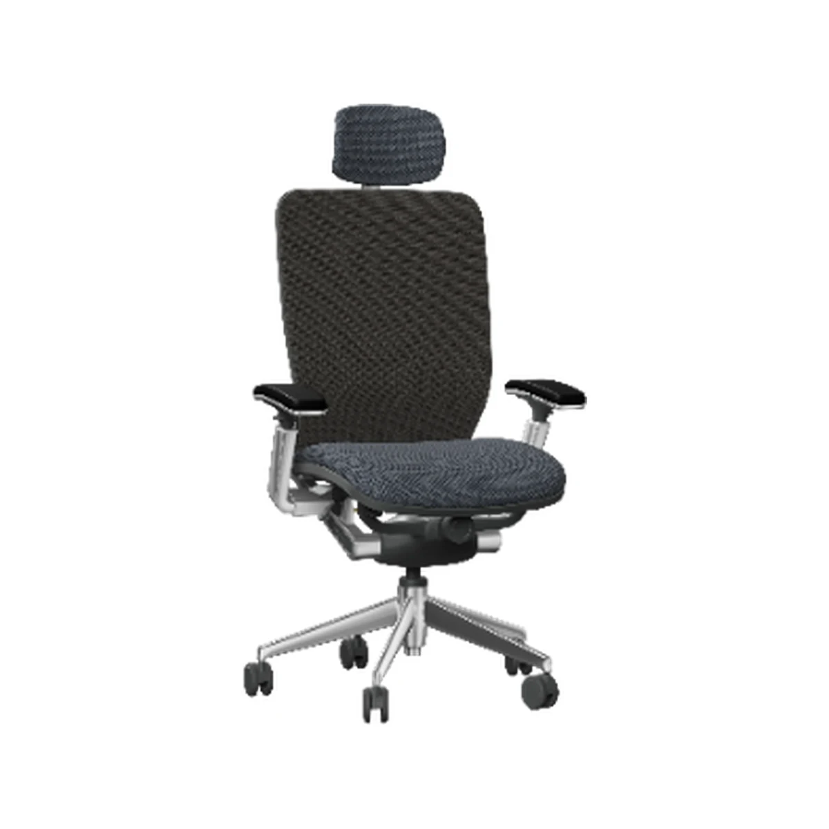 Nightingale IC2 7300D-UFST adjustable-headrest task chair with upholstered seat and mesh back