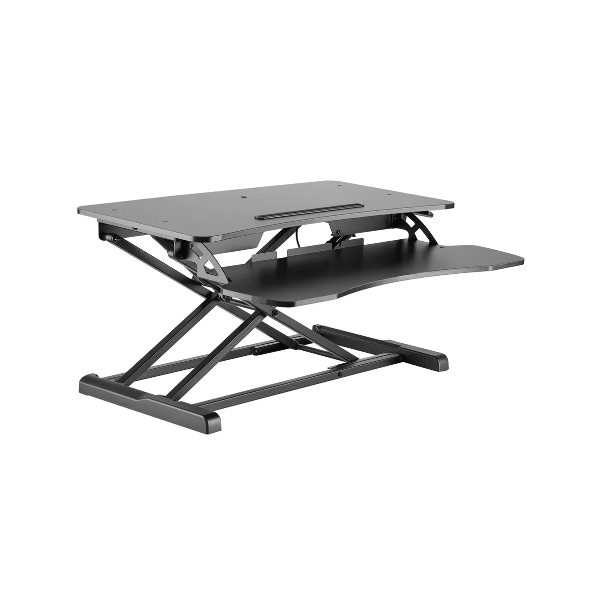 Official Amer Mounts image — Desk Top Sit/Stand Riser with Keyboard Tray (31.5" wide)